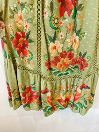Saia midi verde floral Farm PP