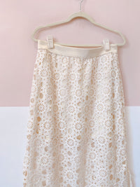 Saia midi crochet off white C&amp;A + PatBo M