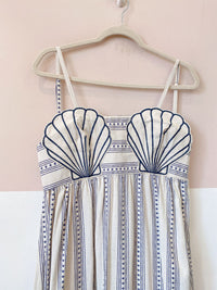 Vestido longo off busto conchas Peepou M