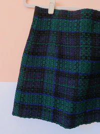 Saia verde tweed botões Zara P