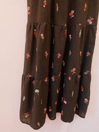 Vestido preto flores bordadas Ideologic M