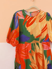 Vestido midi florido colorido Farm G