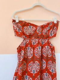Vestido vermelho estampado Maria Filó G