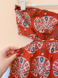 Vestido vermelho estampado Maria Filó G