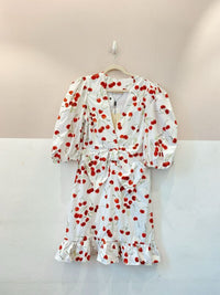 Vestido midi branco cerejas M