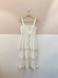 Vestido midi branco laise Le Lis Blanc M