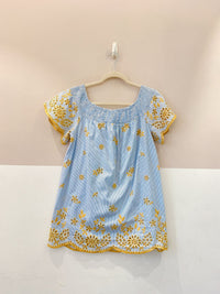 Vestido curto azul bordado Zara M