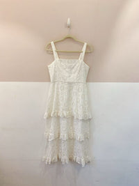 Vestido midi branco laise Le Lis Blanc G