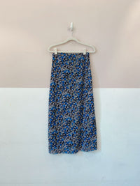 Saia midi flores azuis M